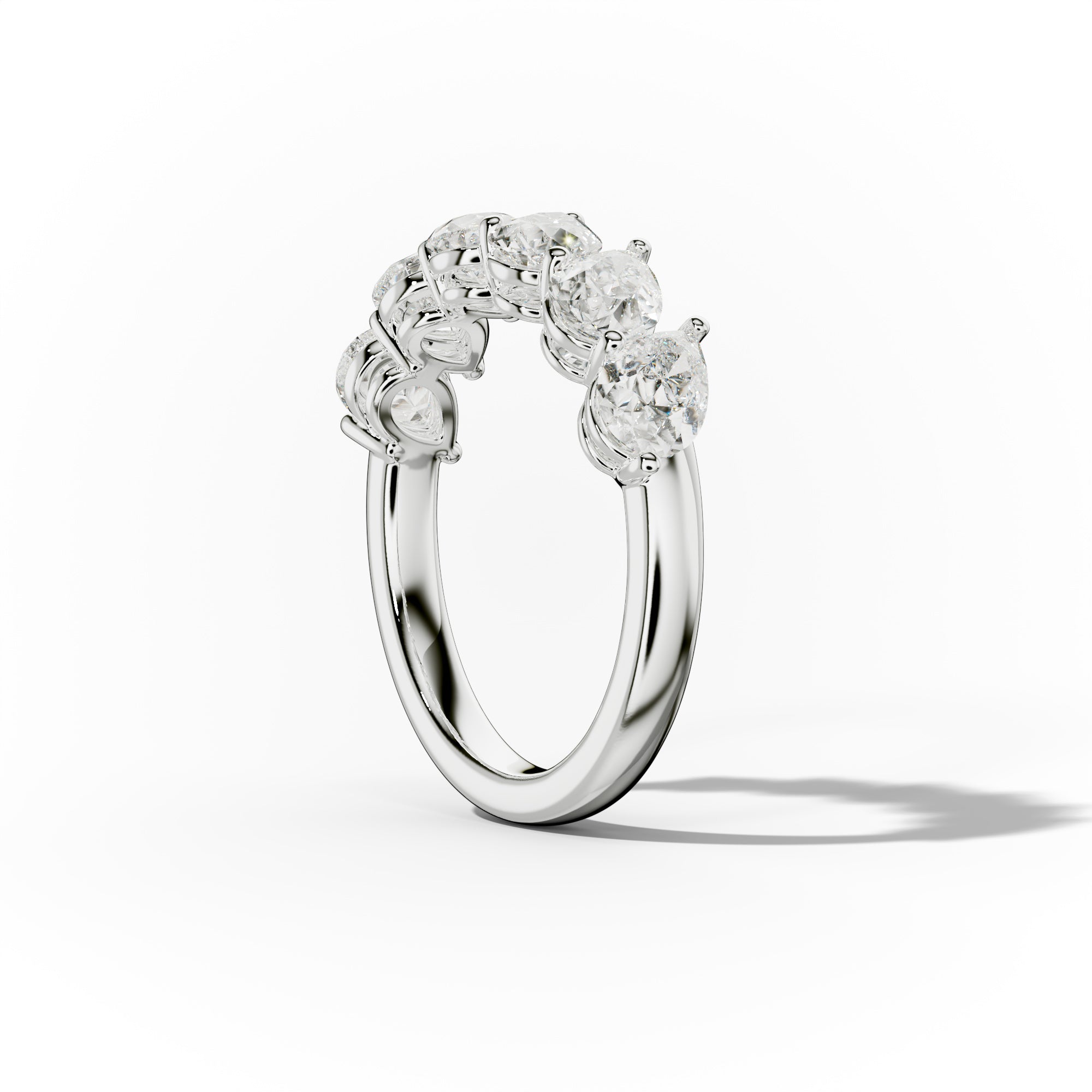 2.0 Carat Slanted Pear Diamond Anniversary Band